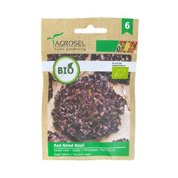 Seminte BIO de salata rosie, Red Salad Bowl - plic 2.5 gr