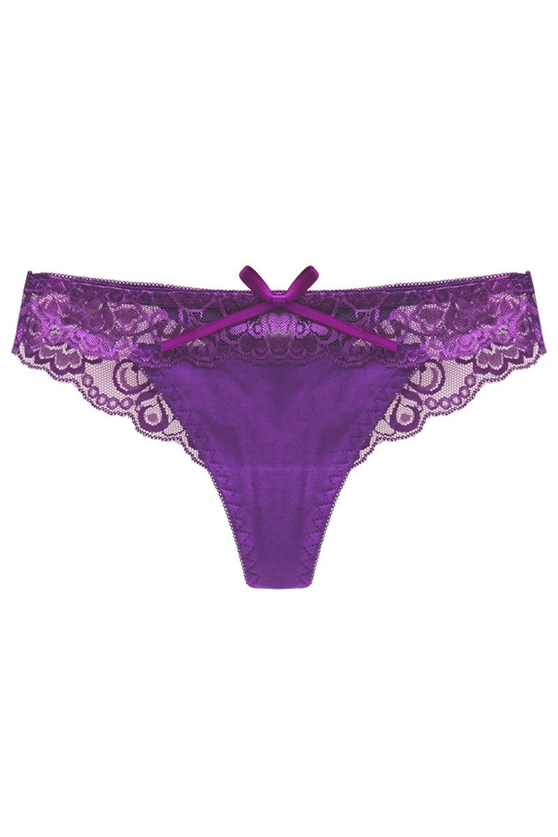 Chiloti sexy dama, tanga, M INTL, dantela, Mov, M