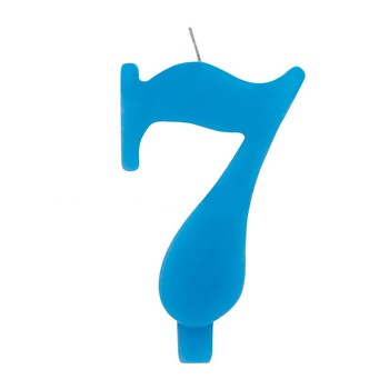 Lumanare aniversara pentru tort, Cifra 7, Albastru, Radar 50297, 1 buc Lumanare aniversara pentru tort, Cifra 7, Albastru, Radar 50297, 1 buc
