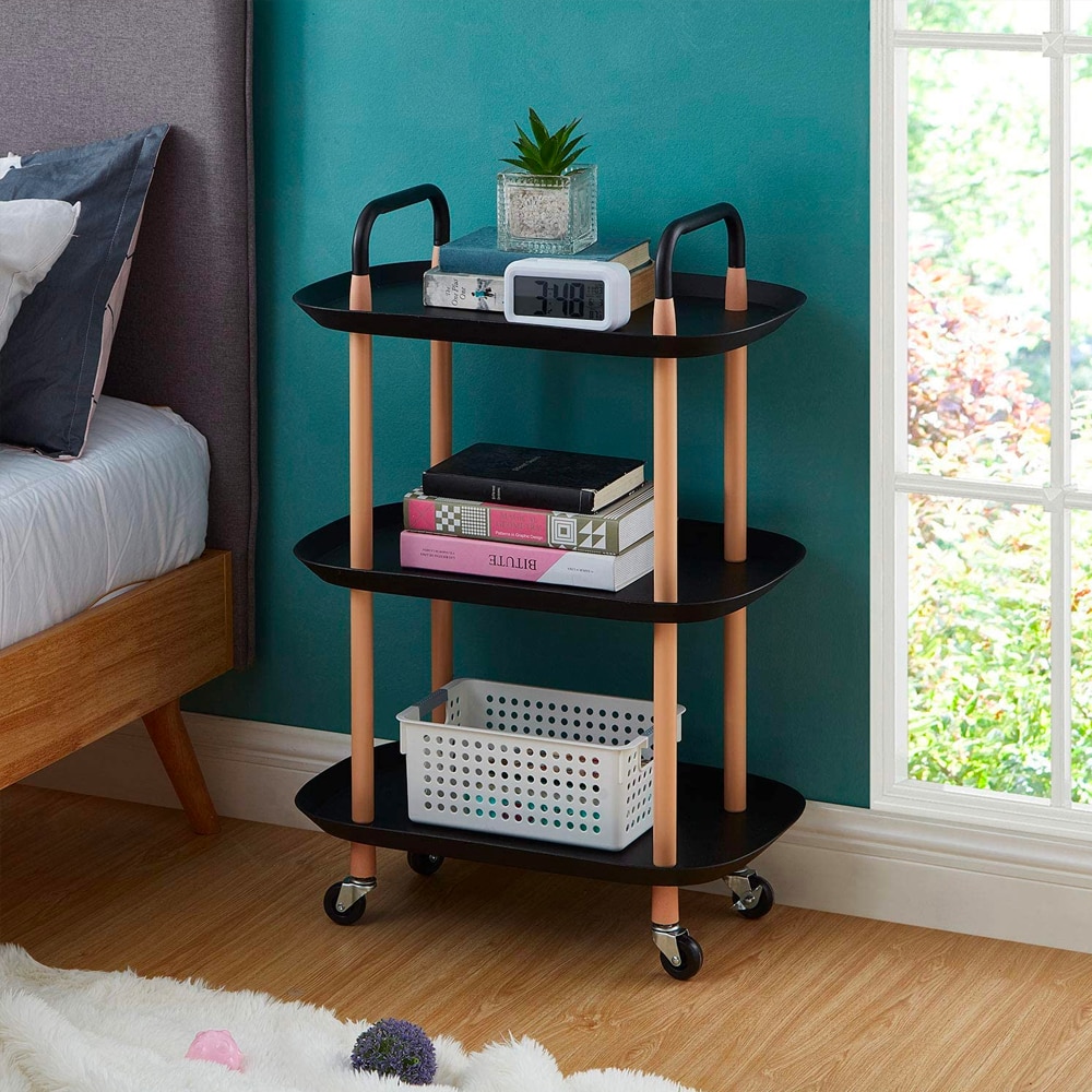 Raft universal depozitare, Quasar & Co.®, cu roti, 3 polite ...