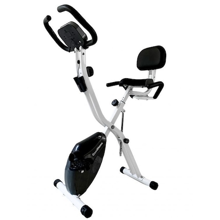 bicicleta fitness, pliabila cu afisaj LCD, 67X114 cm, alb/negru pret ieftin