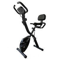 Bicicleta fitness magnetica, 10 trepte de rezistenta, ghidon ergonomic, design modern, computer cu afisaj LCD, inaltime reglabila, sistem de transmisie performant, black edition