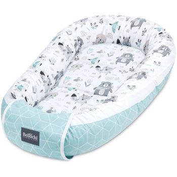 Cosulet bebelus pentru dormit Bellochi Baby Nest Cocoon XL 90x60 cm, multicolor, Animaland Cosulet bebelus pentru dormit Bellochi Baby Nest Cocoon XL 90x60 cm, multicolor, Animaland