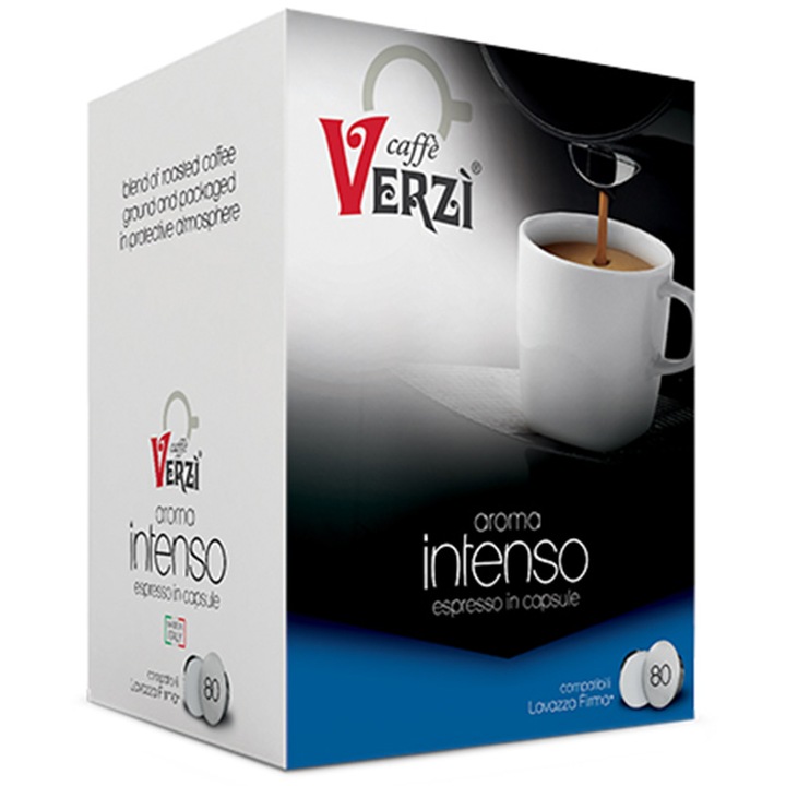 Verzi Cafe, Intenso, Lavazza Firma kompatibilis, kávékapszula, 80 Kapszula