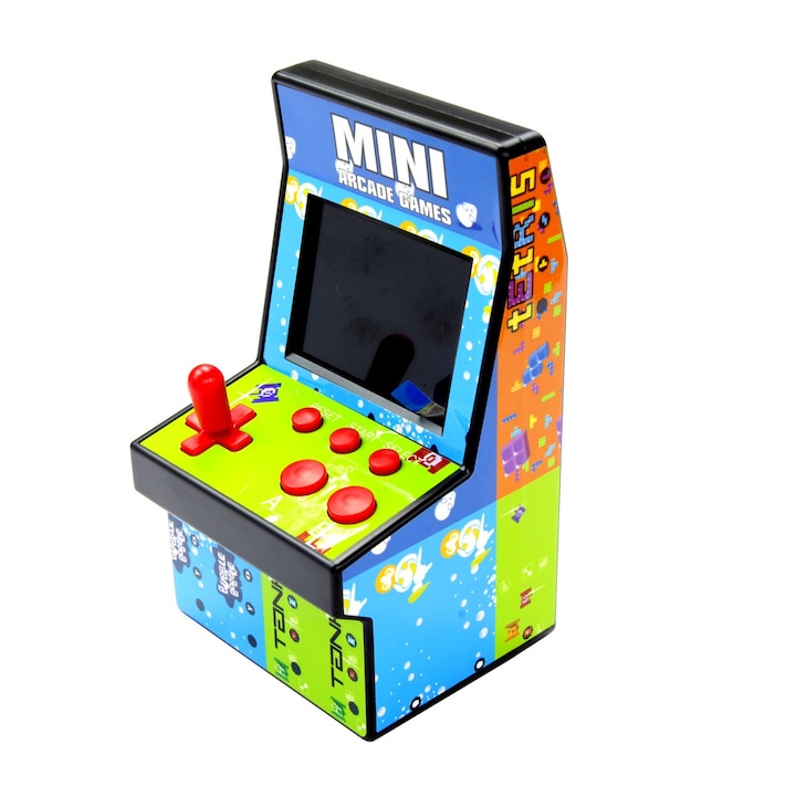 One 2 Fun Mini Arcade Machine játékgép, kézi játékkonzol 200 db retró arcade játékkal, 3 színes LCD-vel