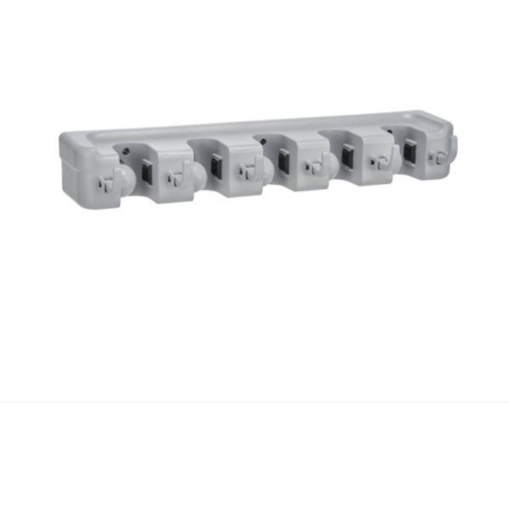 Suport multifunctional, Haushalt International, Gri, pentru maturi si mopuri, 44.3x7x8.3 cm