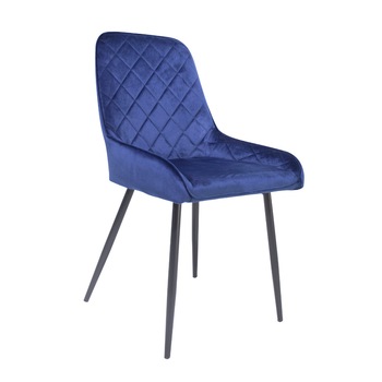 Scaun dining MONACO, catifea, picioare metalice, albastru cobalt Scaun dining MONACO, catifea, picioare metalice, albastru cobalt