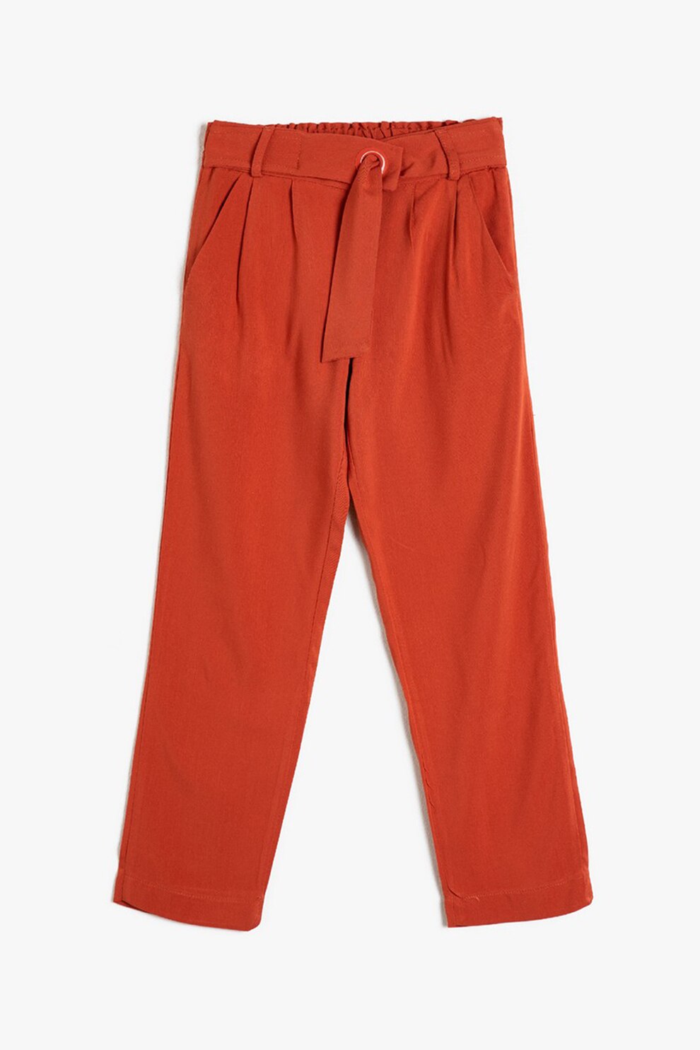 KOTON, Pantaloni vaporosi cu prindere in talie, Rosu caramiziu