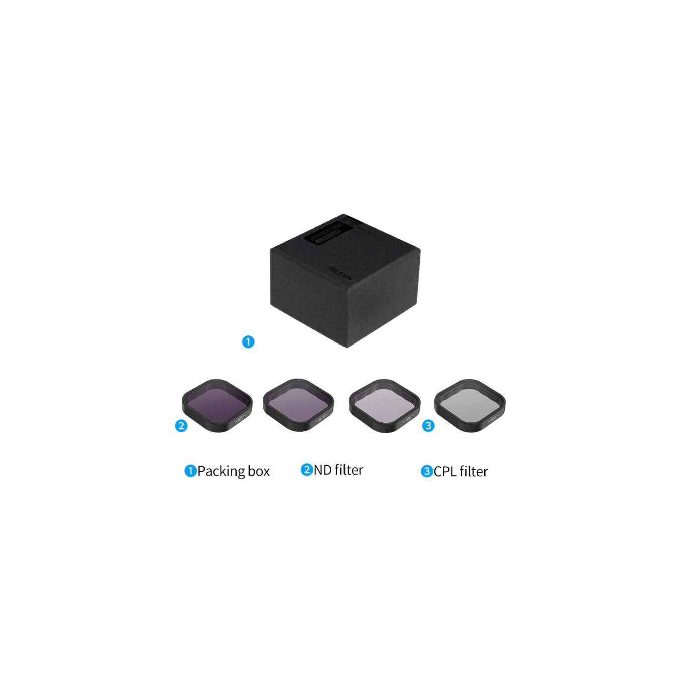Kit Filtres ND8 ND16 ND32 CPL Pour Insta360 Ace Pro - Boîte Rangement, Résistants Eau Et Buée