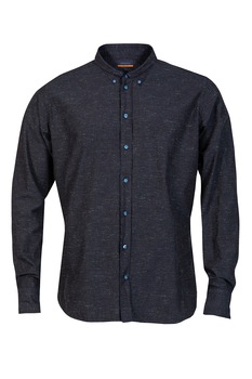 Stansfield, Camasa relaxed fit cu guler fixat cu nasturi, Gri antracit, M Stansfield, Camasa relaxed fit cu guler fixat cu nasturi, Gri antracit, M