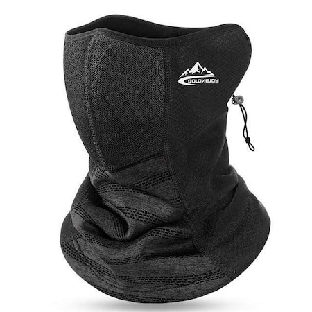 Masca de Protectie 2 in 1, Tip Fular, pentru Iarna, Ajustabila, cu Buzunar pentru Filtru, Neagra