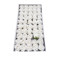 Flori de sapun trandafiri Alb, set 50/buc