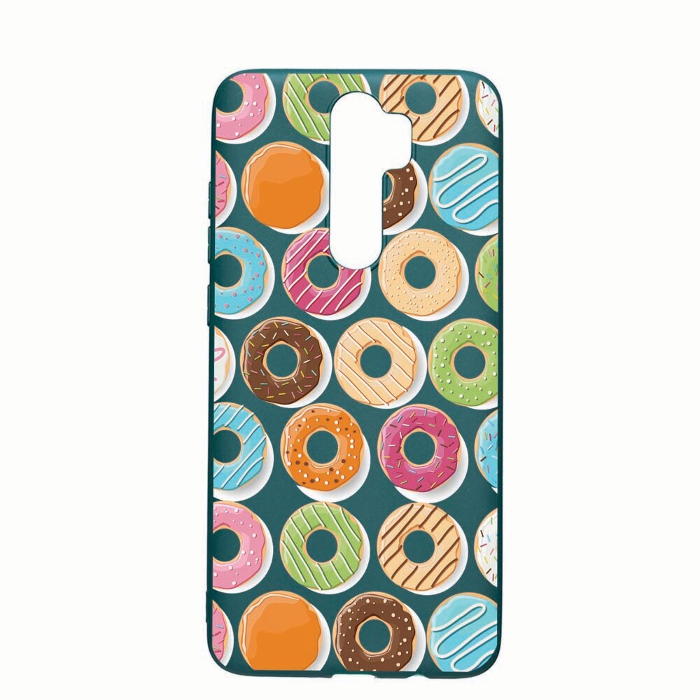 Husa Xiaomi Redmi Note 8 Pro, Donut, rezistenta la uzura, anti-alunecare, din silicon Premium, ForestGreen, FG66