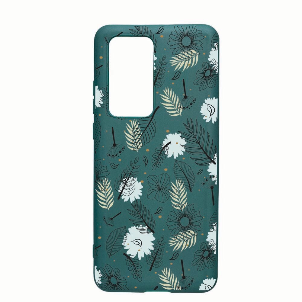 Husa Samsung Galaxy A51, Flowers, rezistenta la uzura, anti-alunecare, din silicon Premium, ForestGreen, FG81
