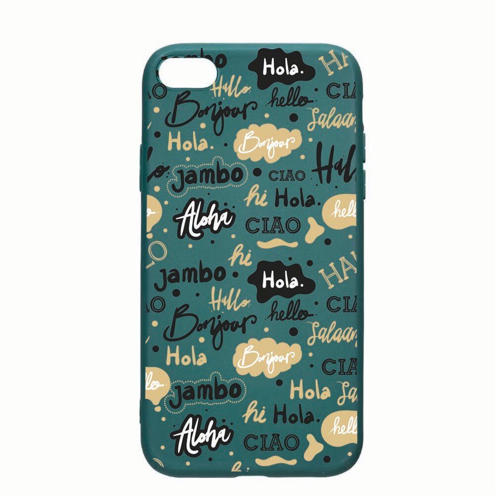 Husa Apple iPhone SE 2 / iPhone 8 / iPhone 7, Hello, rezistenta la uzura, anti-alunecare, din silicon Premium, ForestGreen, FG78