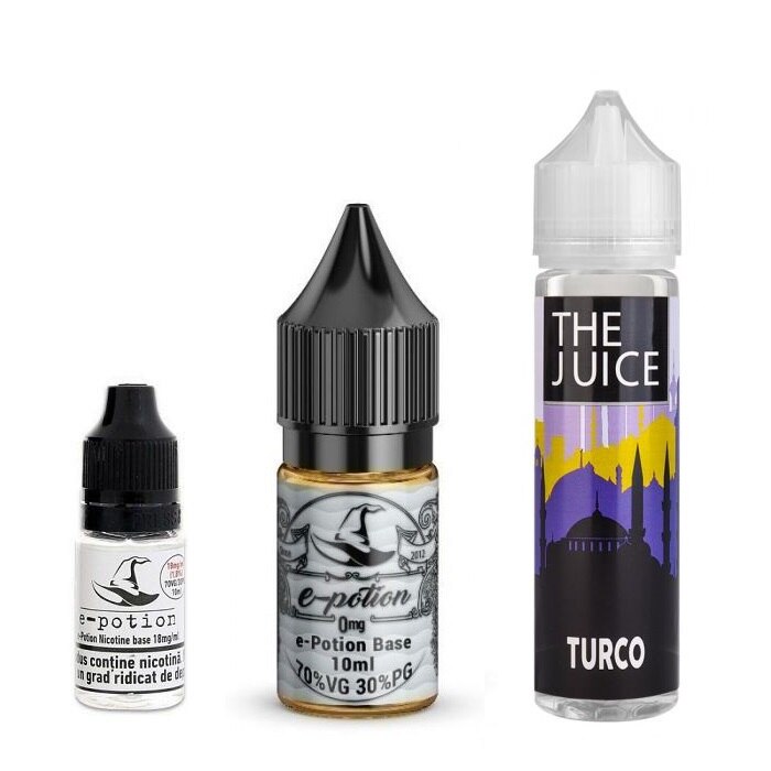 Pachet Lichid Tigara Electronica The Juice - Turco ,3mg/ml ,60ml cu Nicotina
