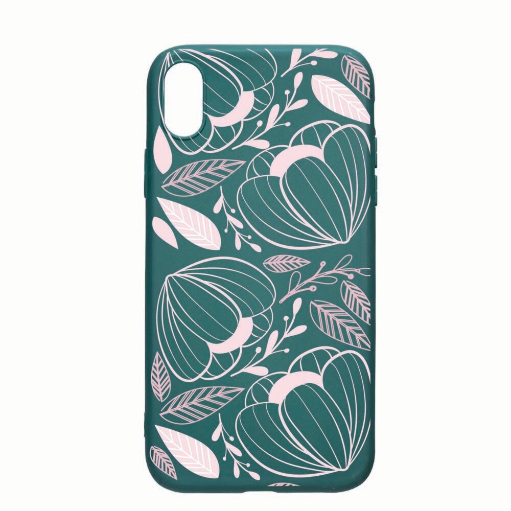 Husa Xiaomi Redmi 9A, Pink Flower, rezistenta la uzura, anti-alunecare, din silicon Premium, ForestGreen, FG113