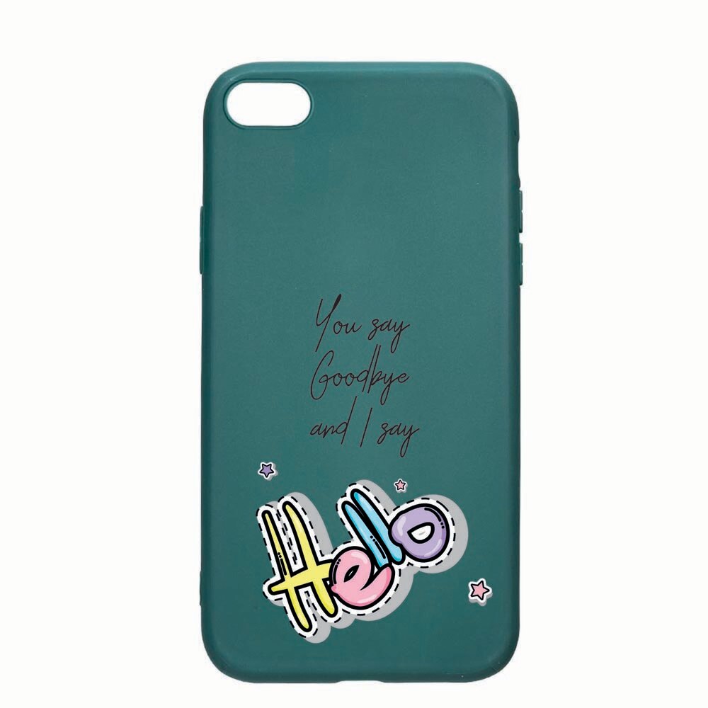 Husa Apple iPhone SE 2 / iPhone 8 / iPhone 7, Hello, rezistenta la uzura, anti-alunecare, din silicon Premium, ForestGreen, FG148