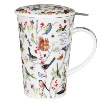 Cana cu sita si capac - Shetland - Secret Wood, Portelan, 440 ml, Multicolor Cana cu sita si capac - Shetland - Secret Wood, Portelan, 440 ml, Multicolor