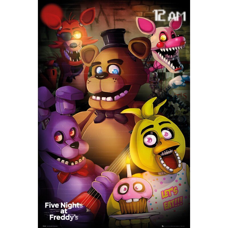 Poster Five Nights at Freddy's Ultimate Group v2 61x91.5cm, Negru