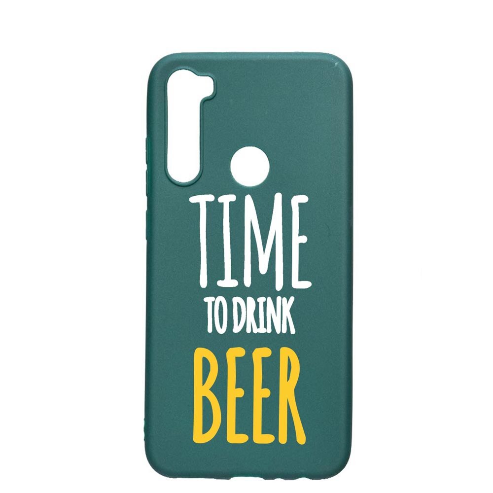 Husa Xiaomi Redmi Note 8, Beer, rezistenta la uzura, anti-alunecare, din silicon Premium, ForestGreen, FG157