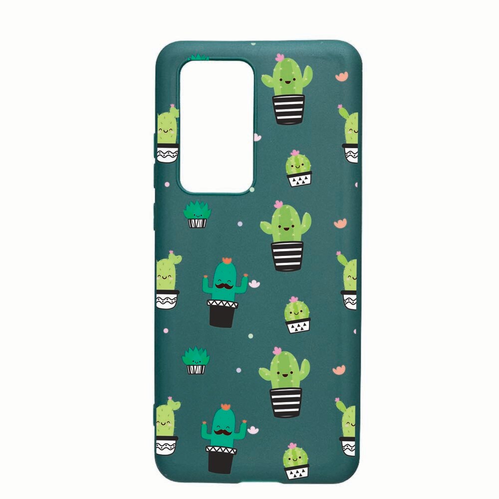 Husa Samsung Galaxy A51, Cactus, rezistenta la uzura, anti-alunecare, din silicon Premium, ForestGreen, FG165