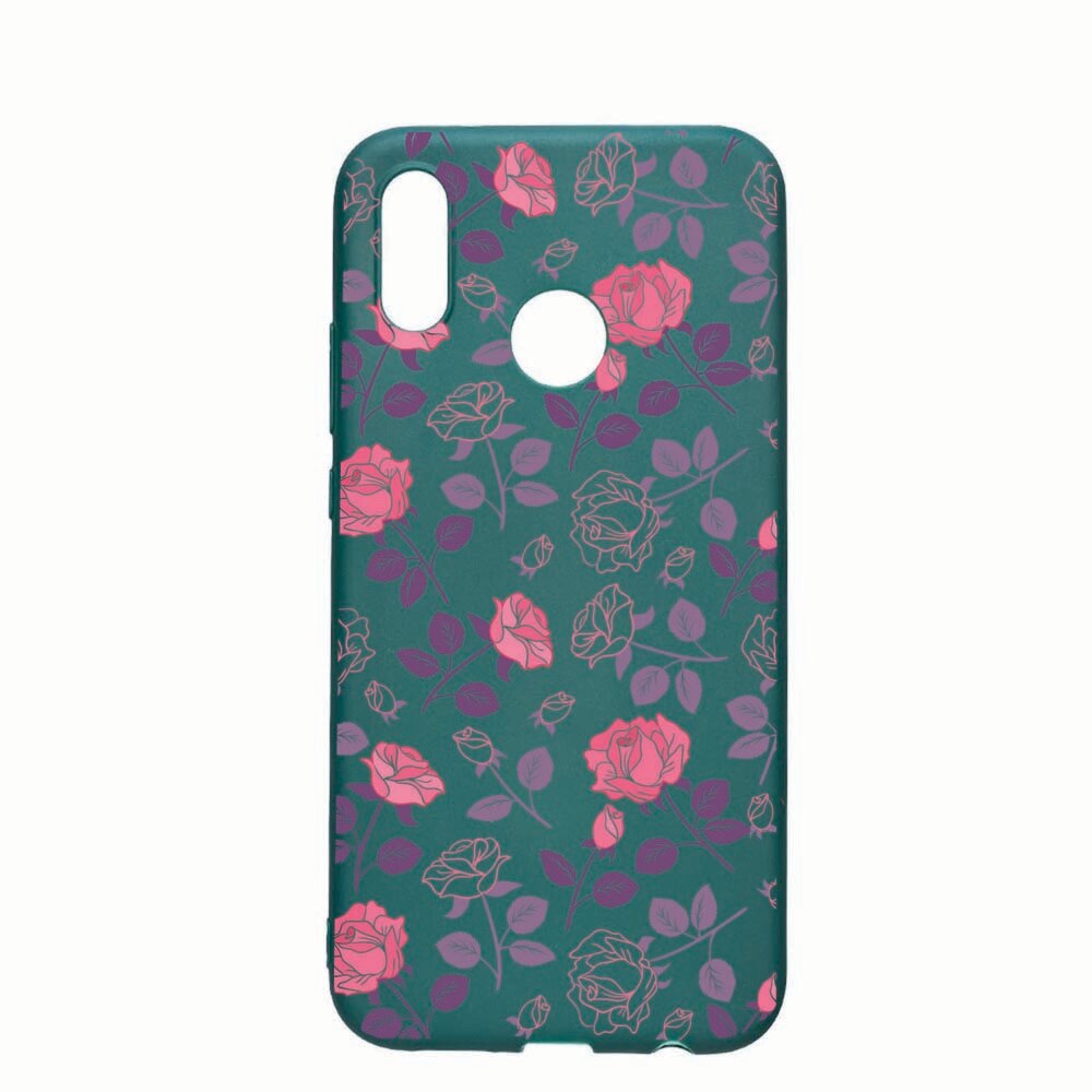 Husa Samsung Galaxy A70, Roses, rezistenta la uzura, anti-alunecare, din silicon Premium, ForestGreen, FG168