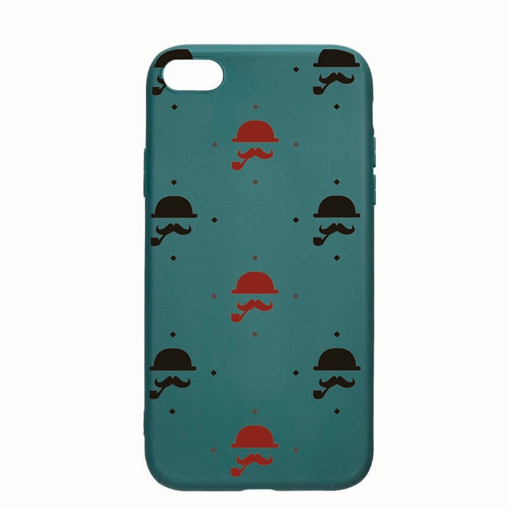 Husa Apple iPhone 6S / 6, Mustache, rezistenta la uzura, anti-alunecare, din silicon Premium, ForestGreen, FG180