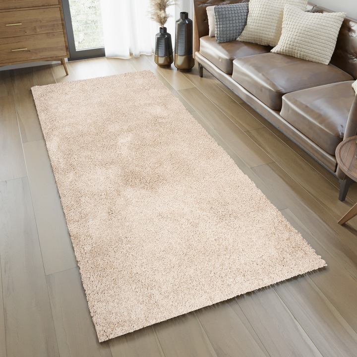 Covor Shaggy Chemex P113A 3 bej 80x400