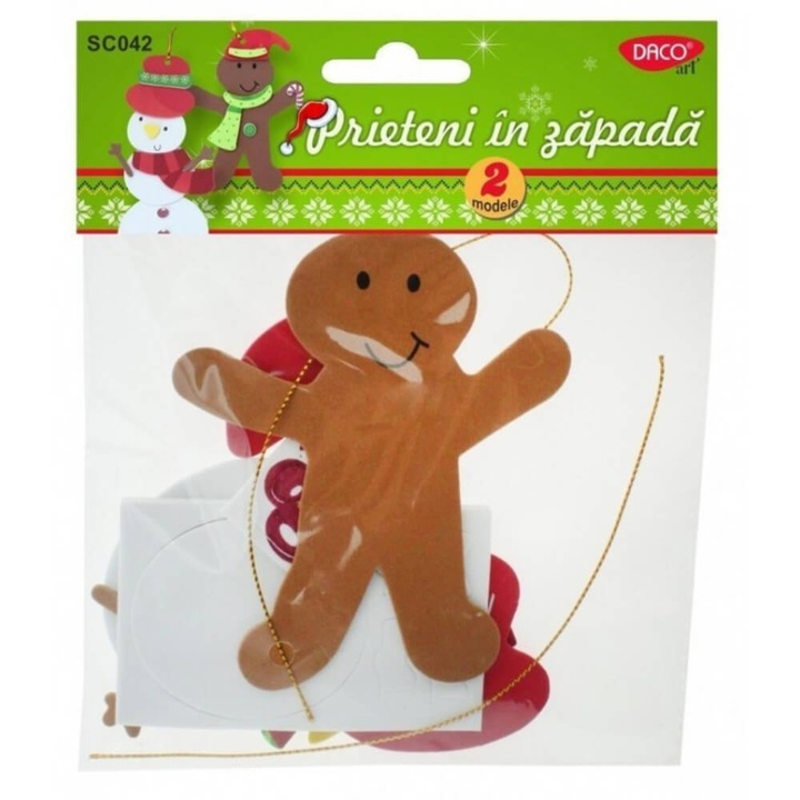 Set Creativ Daco 2 Buc Prieteni in Zapada, Spuma Autoadeziva, Model Om de Zapada si Fursec