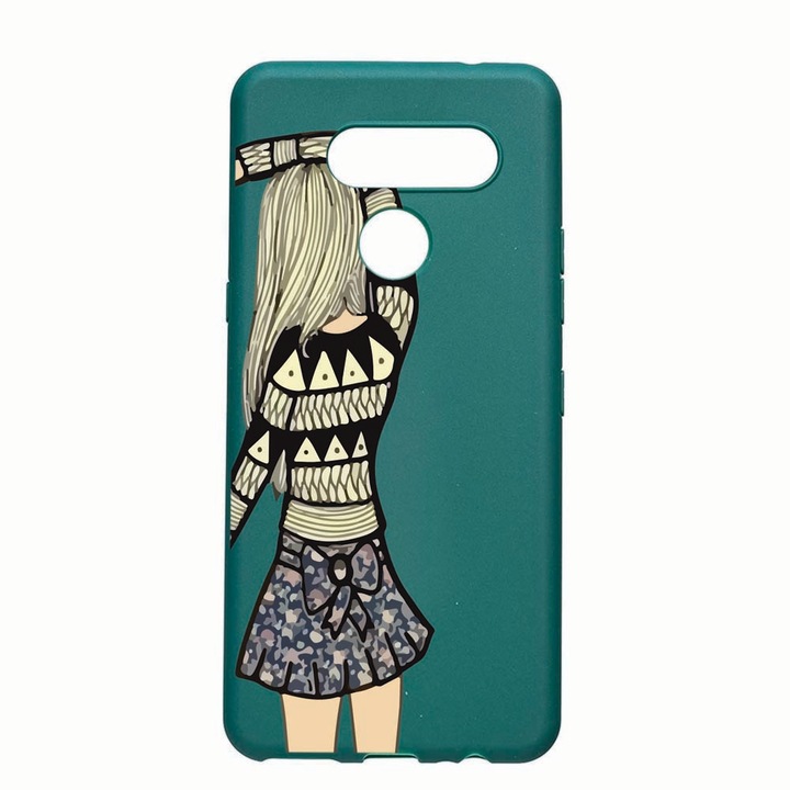 LG K50s, момиче, устойчив на износване, противоплъзгащ се, премиум силиконов калъф, ForestGreen, FG187