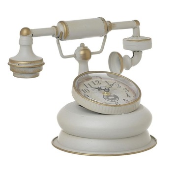 Ceas metalic Antique Telephone de birou Ivory Gold 21 cm Ceas metalic Antique Telephone de birou Ivory Gold 21 cm