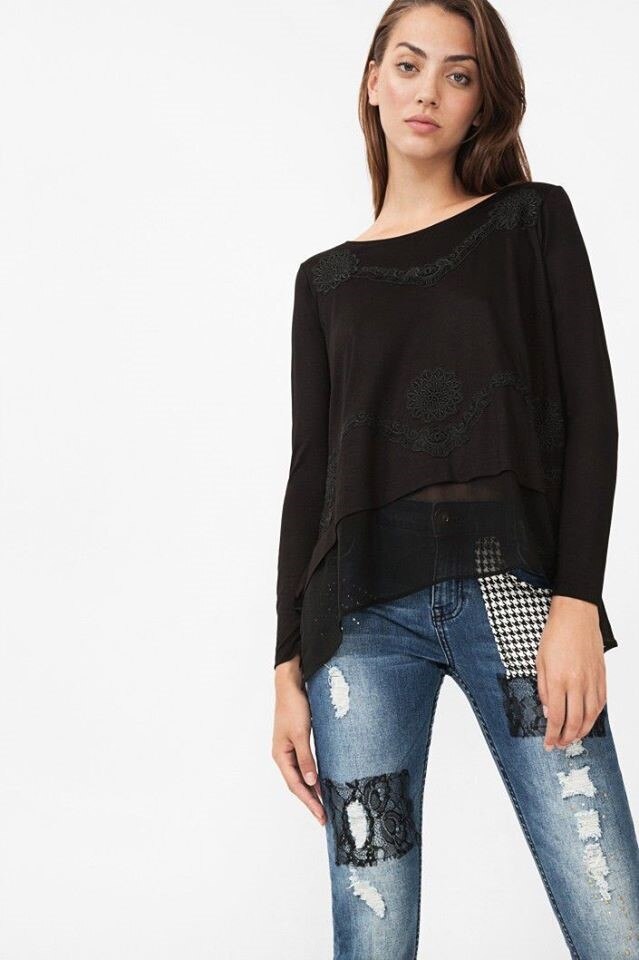 Bluza Desigual 38, Neagra, 69T24B2