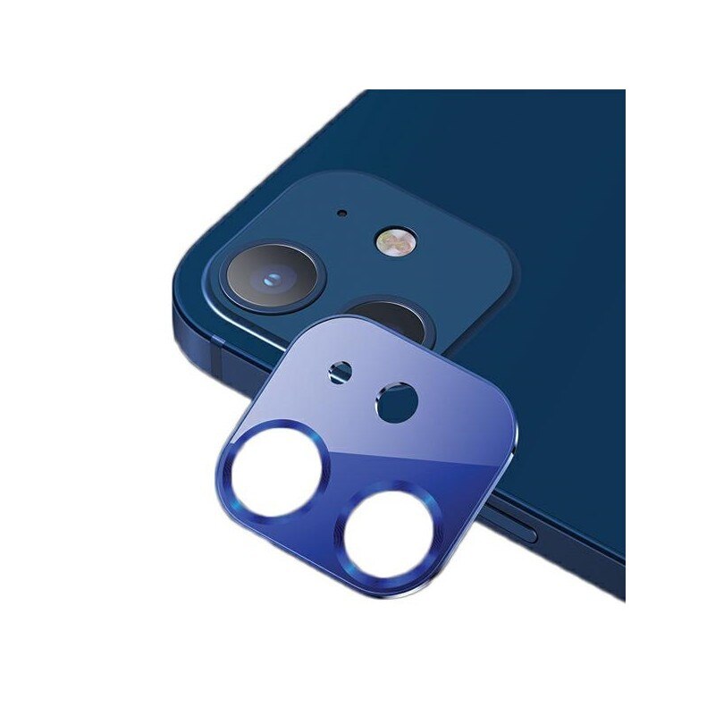 Protectie Camera Usams Metal Si Sticla Securizata Pentru iPhone 12 Mini - Albastru