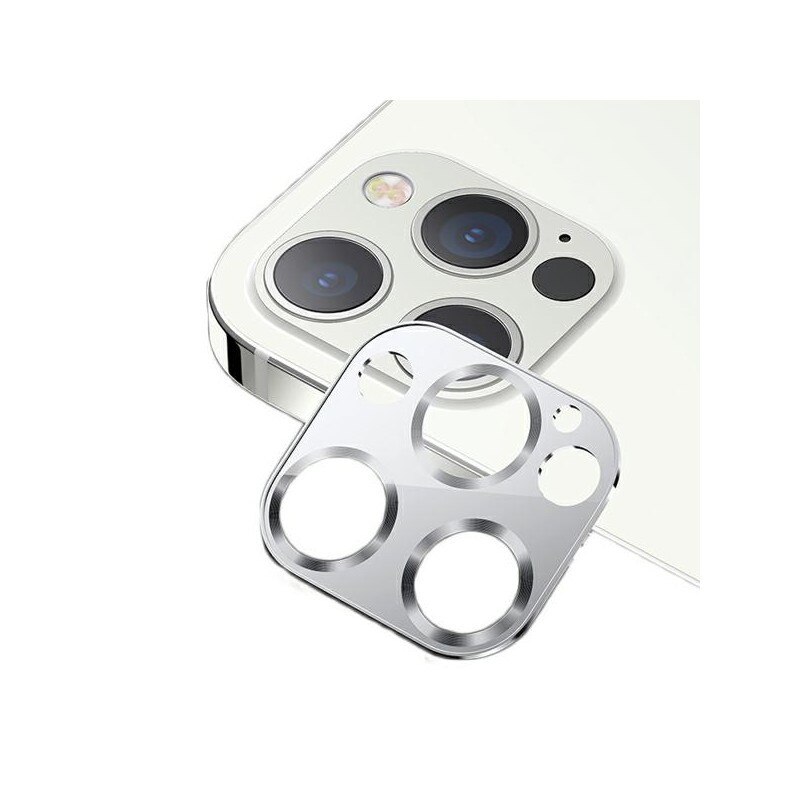 Protectie Camera Usams Metal Si Sticla Securizata Pentru iPhone 12 Pro - Silver