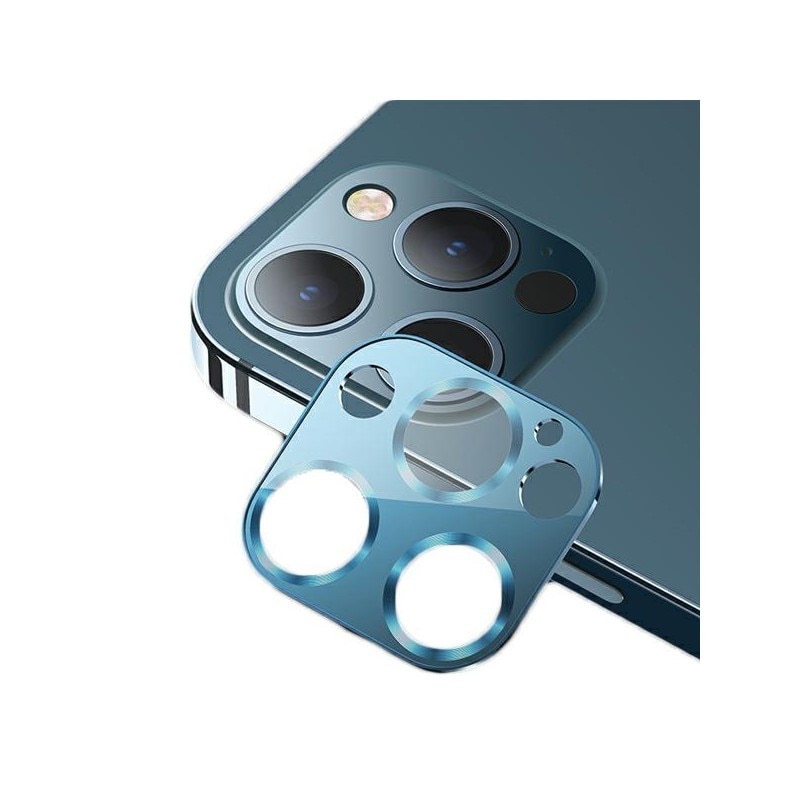 Protectie Camera Usams Metal Si Sticla Securizata Pentru iPhone 12 Pro Max - Albastru