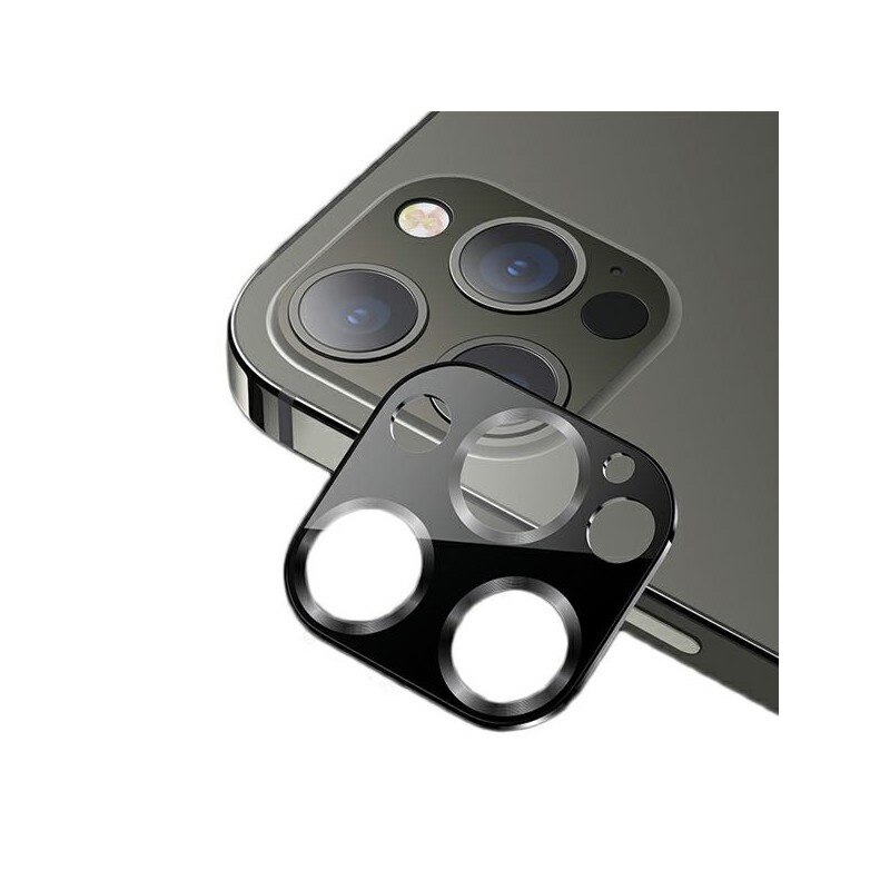 Protectie Camera Usams Metal Si Sticla Securizata Pentru iPhone 12 Pro Max - Negru