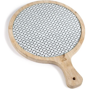 Tabla rotunda din sticla si bambus, 24,5 cm, Lacor Tabla rotunda din sticla si bambus, 24,5 cm, Lacor