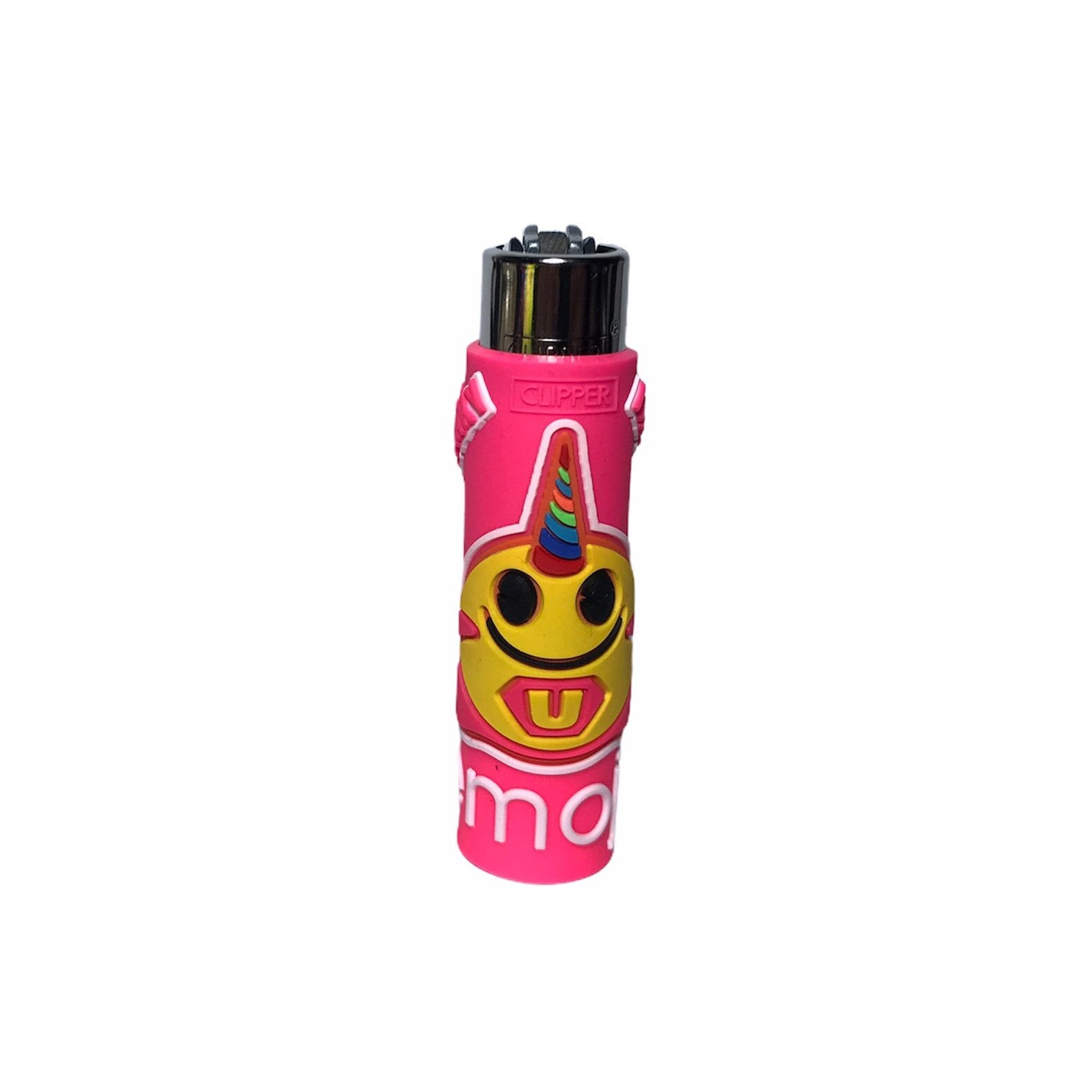 Bricheta Clipper Emoji cu husa protectoare Silicon Pink smile Unicorn