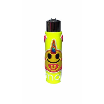 Bricheta Clipper Emoji cu husa protectoare Silicon Yellow Smile Unicorn Bricheta Clipper Emoji cu husa protectoare Silicon Yellow Smile Unicorn