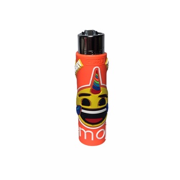 Bricheta Clipper Emoji cu husa protectoare Silicon Orange Smile Unicorn Bricheta Clipper Emoji cu husa protectoare Silicon Orange Smile Unicorn