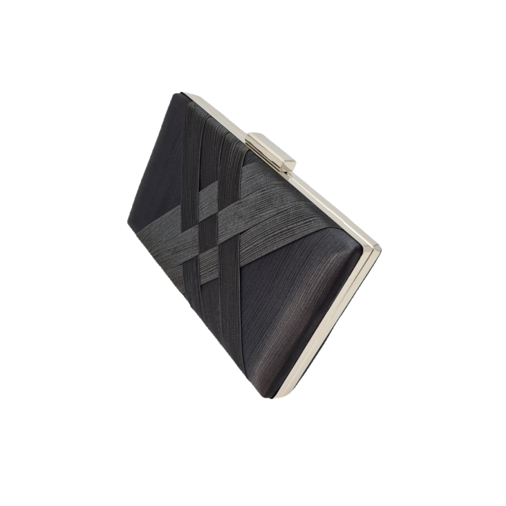 Clutch elegant satinat, Tia Accesorii, negru