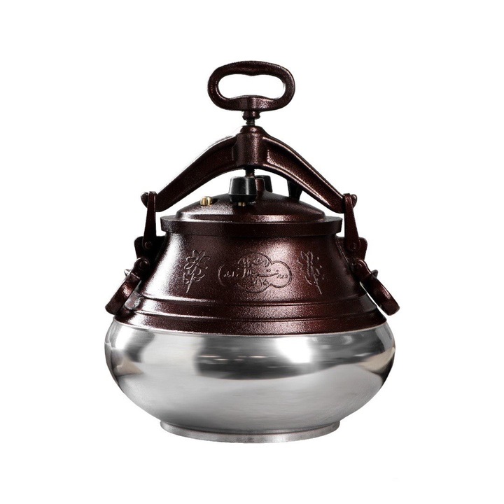 Ceaun de aluminiu sub presiune Afgan 12 L, Inox/Maro