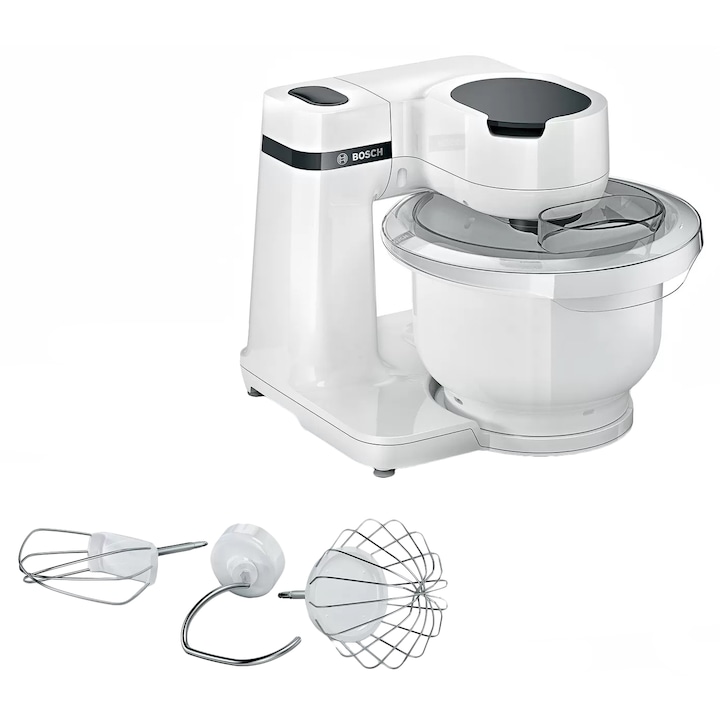 Bosch MUMS2AW00 Konyhai robotgép, 700 W, 4 sebesség, 3.8 l tál, 3D PlanetaryMixing, Fehér