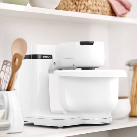 Robot de bucatarie Bosch MUMS2AW00, 700 W, 4 viteze, bol 3.8 l, Mixare planetara 3D, Alb