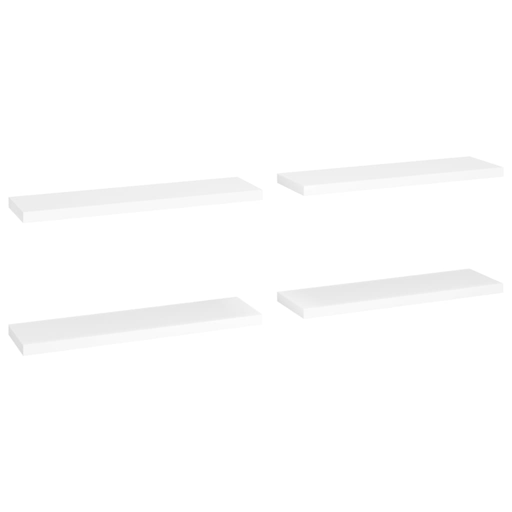 Set de 4 rafturi suspendate de perete vidaXL, MDF, 90 x 23.5 x 3.8 cm, Alb