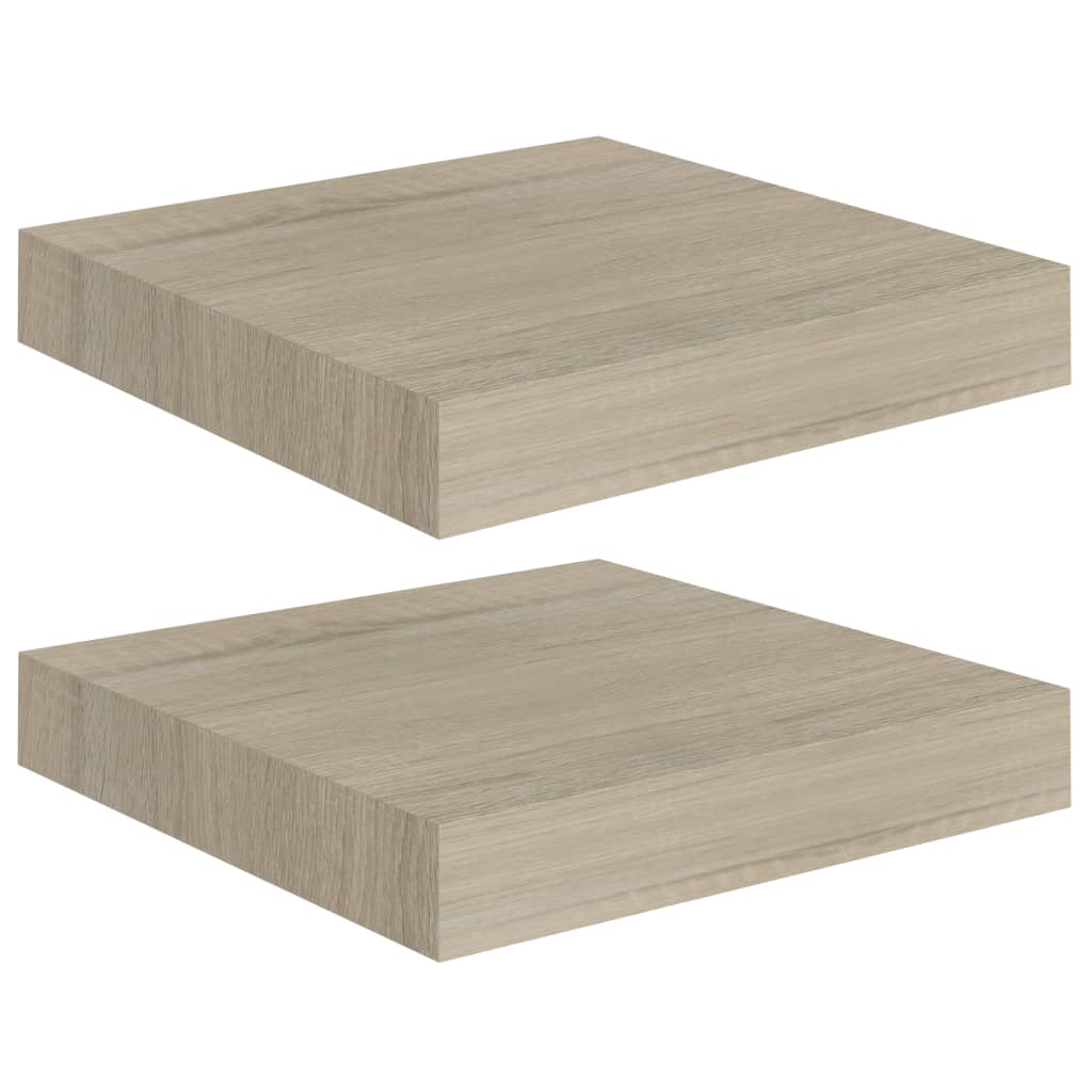 Set de 2 rafturi suspendate de perete vidaXL, MDF, 23 x 23.5 x 3.8 cm, Maro