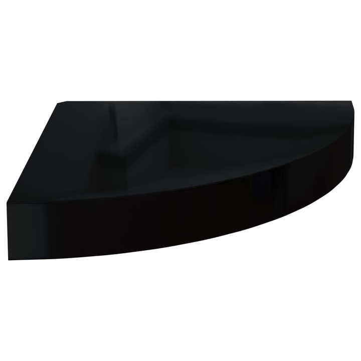 vidaXL magasfényű fekete MDF lebegő sarokpolc 25 x 25 x 3,8 cm (323889)