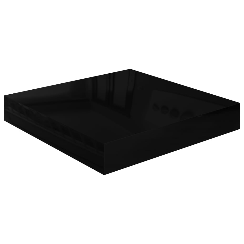 Raft suspendat de perete vidaXL, MDF extralucios, 23 x 23,5 x 3.8 cm, Negru