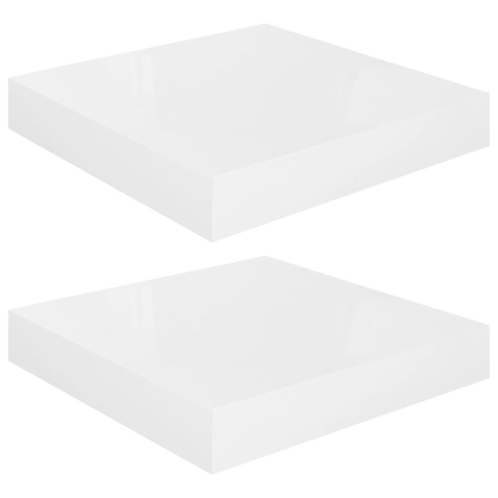 vidaXL 2 db magasfényű fehér MDF lebegő fali polc 23 x 23,5 x 3,8 cm 323740